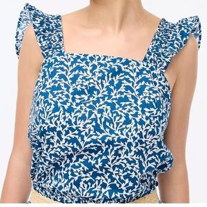 J.Crew Smocked ruffle-shoulder tank top